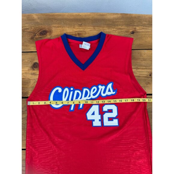 Los Angeles Clippers Elton Brand #42 Red Jersey NBA Vintage Style Mens Large FRE - Picture 4 of 6